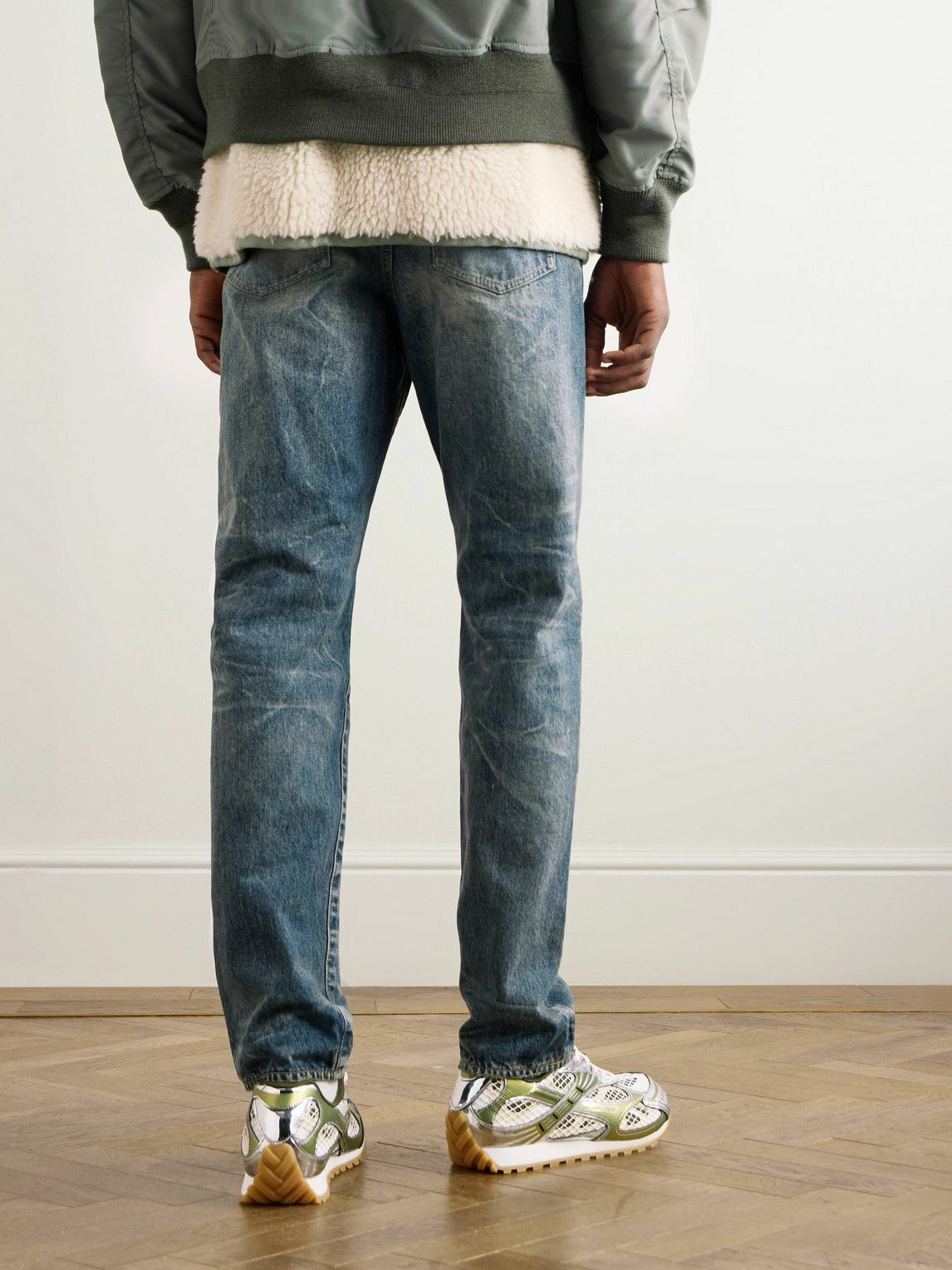 Sacai - BEYONDEXX Straight-Leg Distressed Belted Jeans - Blue Sacai