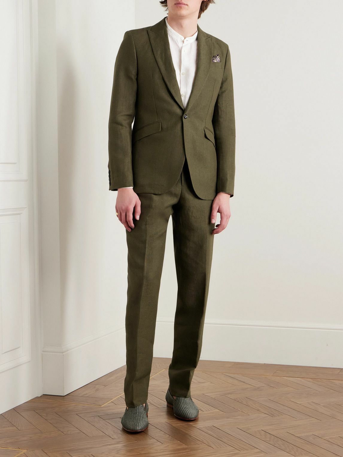 Favourbrook - Slim-Fit Linen Suit Trousers - Green