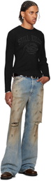 Still Kelly Black Crewneck Rib Sweater