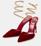 Rene Caovilla Cleo 105 velvet slingback pumps