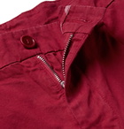 Aspesi - Pleated Cotton-Twill Chino Shorts - Red