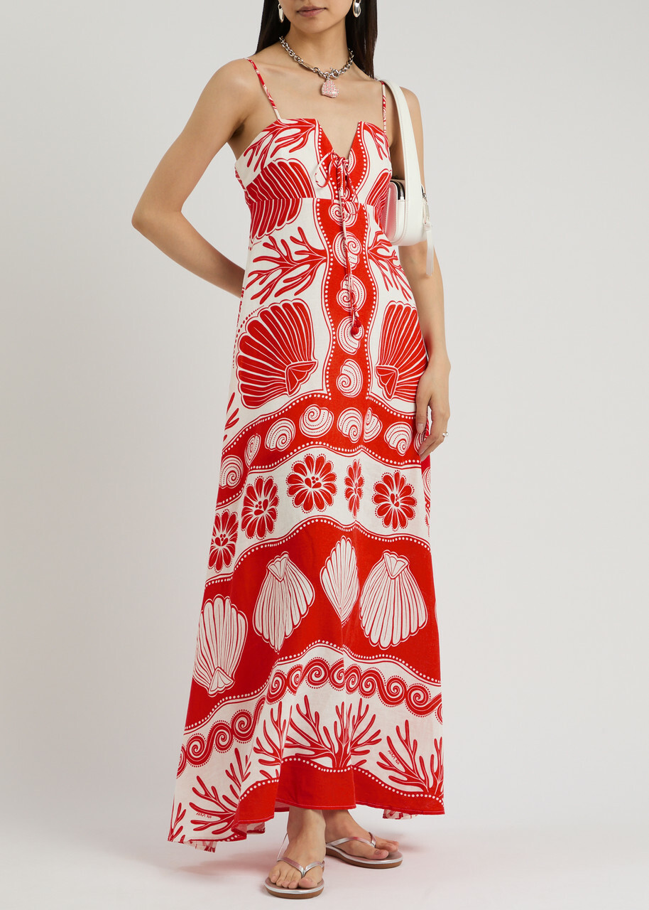 strapless open back dress Farm Rio Provisório Flowered Lace Puff Sleeve Mini Dress main image 0