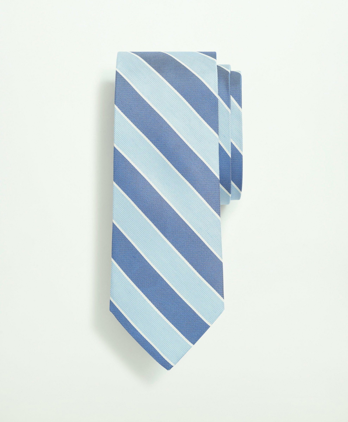 Brooks Brothers Men's Silk Twill Stripe Tie | Light Blue