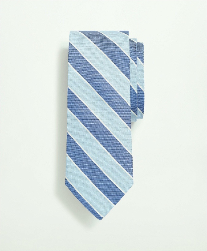 Photo: Brooks Brothers Men's Silk Twill Stripe Tie | Light Blue