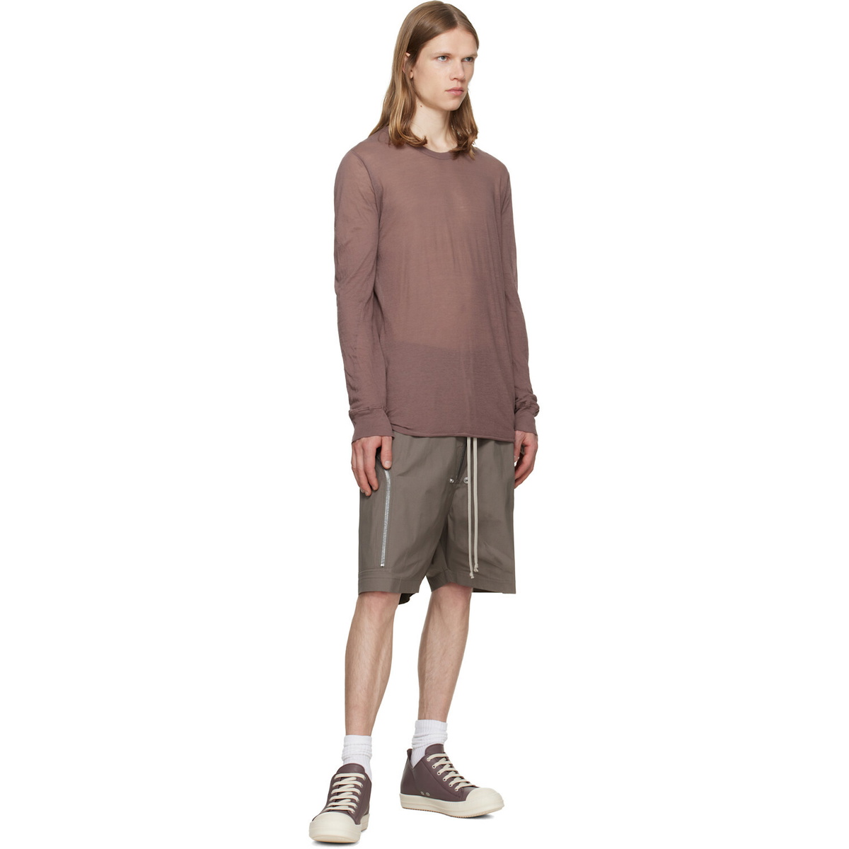 Rick Owens Purple Tower Basic LS T-shirt