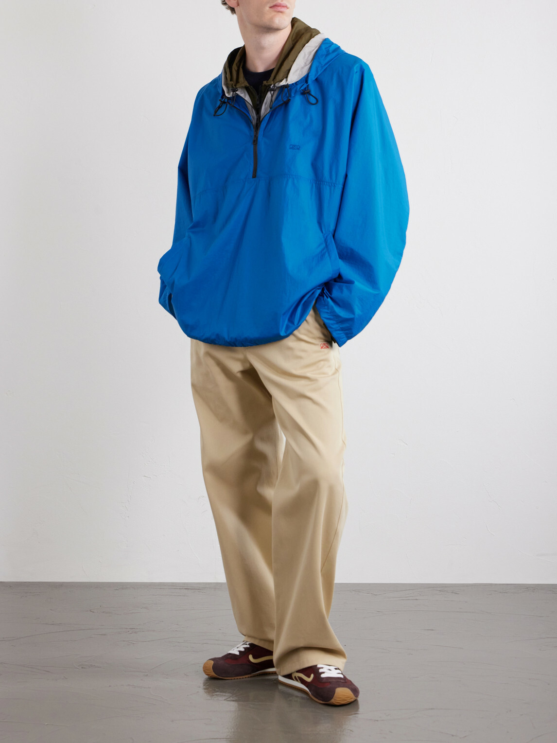 LOEWE - Logo-Embroidered Shell Jacket - Blue