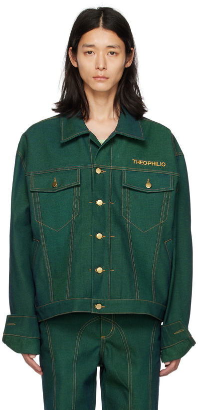 Photo: Theophilio SSENSE Exclusive Green Denim Jacket