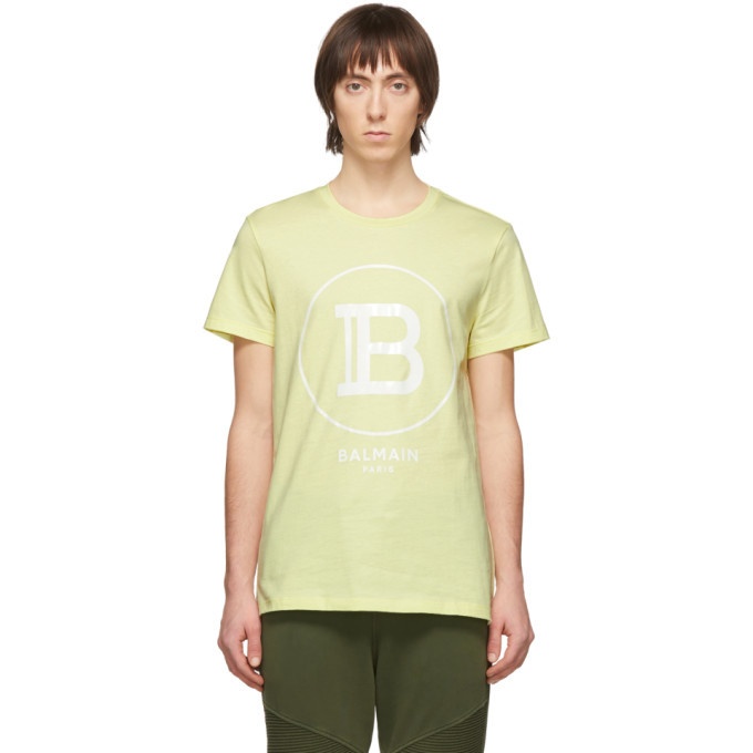 Photo: Balmain Yellow Logo T-Shirt
