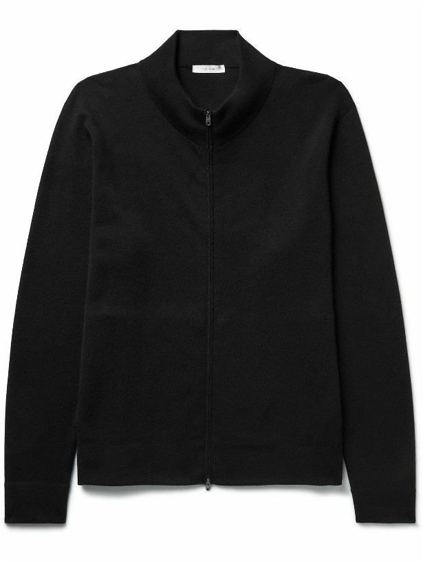Photo: The Row - Lomez Cashmere and Silk-Blend Zip-Up Sweater - Black