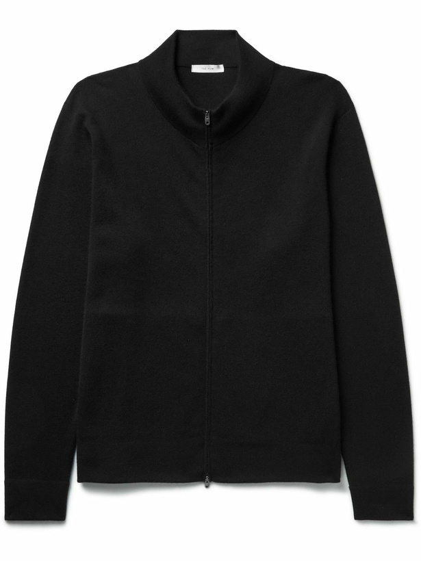 Photo: The Row - Lomez Cashmere and Silk-Blend Zip-Up Sweater - Black