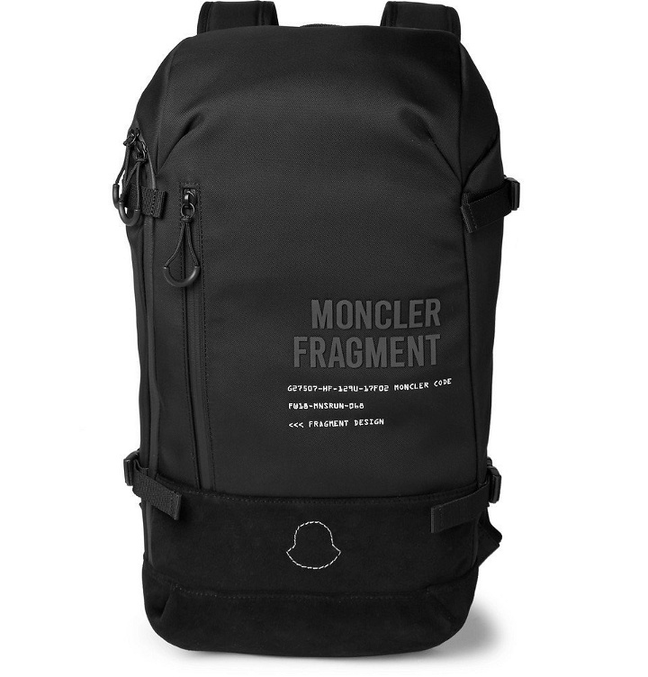 Photo: Moncler Genius - 7 Moncler Fragment Suede-Trimmed Printed Shell Backpack - Men - Black