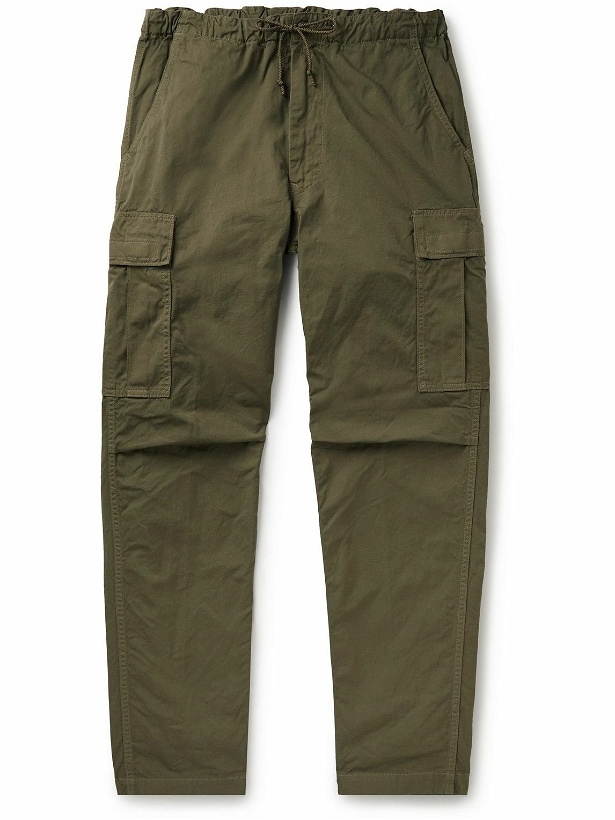Photo: OrSlow - Straight-Leg Cotton-Poplin Drawstring Cargo Trousers - Green