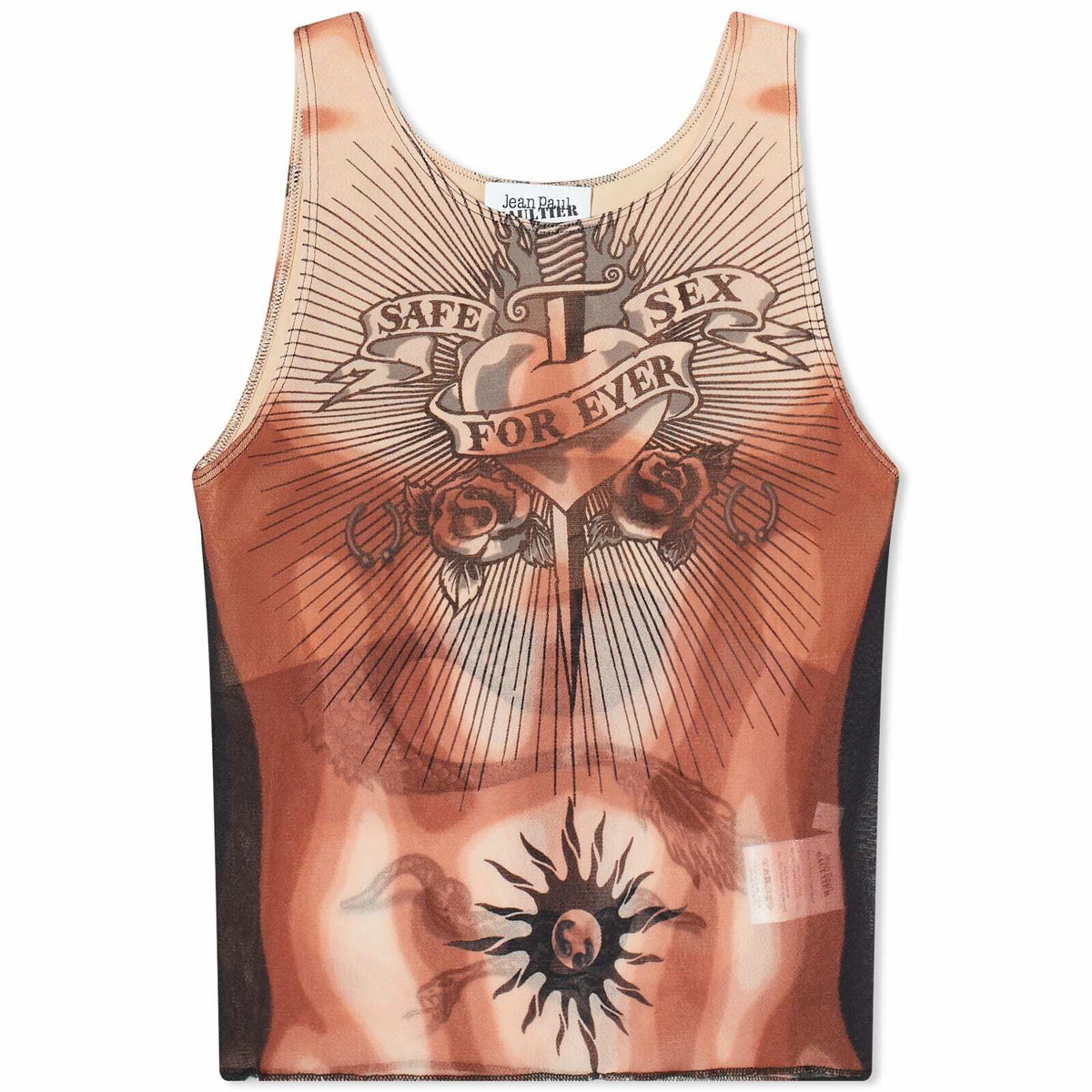 Jean Paul GAULTIER 96SS SAFE SEX タンクトップ Jean Paul Gaultier Women's Safe Sex Mesh Sleeveless Top in