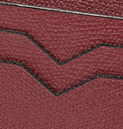 Valextra - Pebble-Grain Leather Cardholder - Men - Burgundy