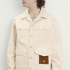 Drôle de Monsieur Men's Cotton Shirt Jacket in Off White