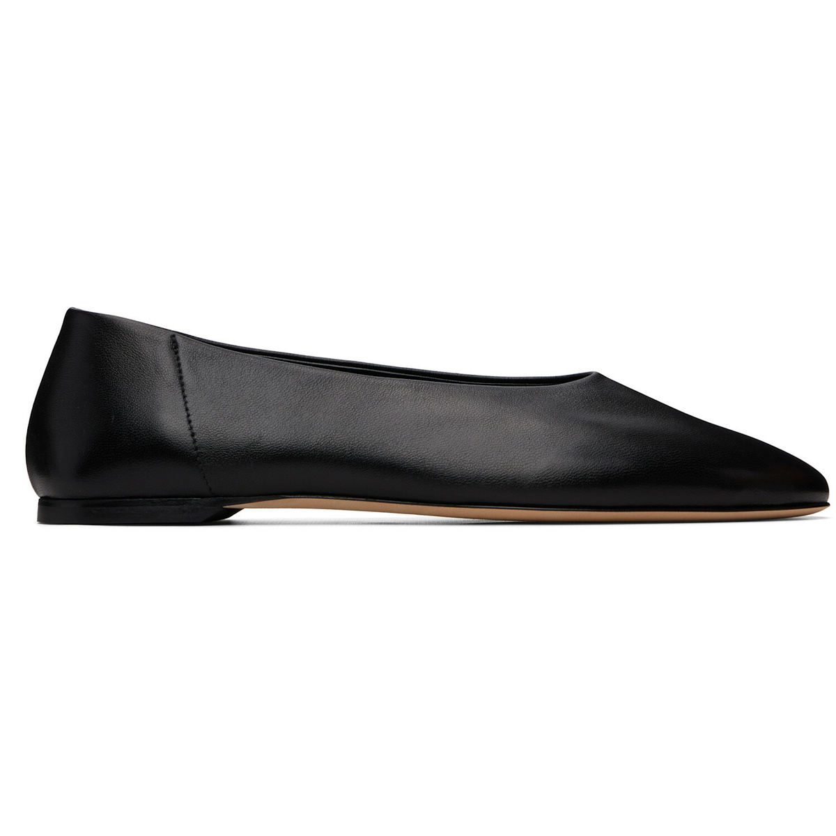 TOTEME Black Slip Nappa Ballerina Flats
