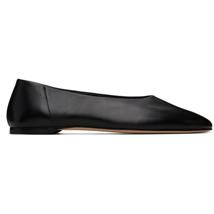 Photo: TOTEME Black Slip Nappa Ballerina Flats