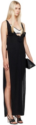 Magda Butrym Black High Leg Midi Dress