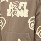 Lo-Fi Men's All Over Shapes Hoody in Washed Brown