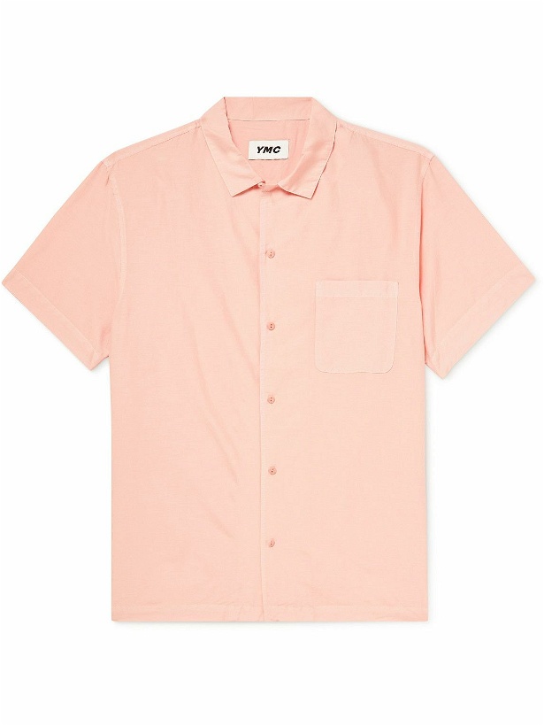 Photo: YMC - Malick Camp-Collar Cotton and Silk-Blend Shirt - Pink