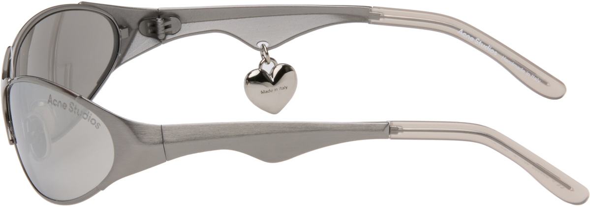 Acne Studios Silver Metal Frame Charm Sunglasses