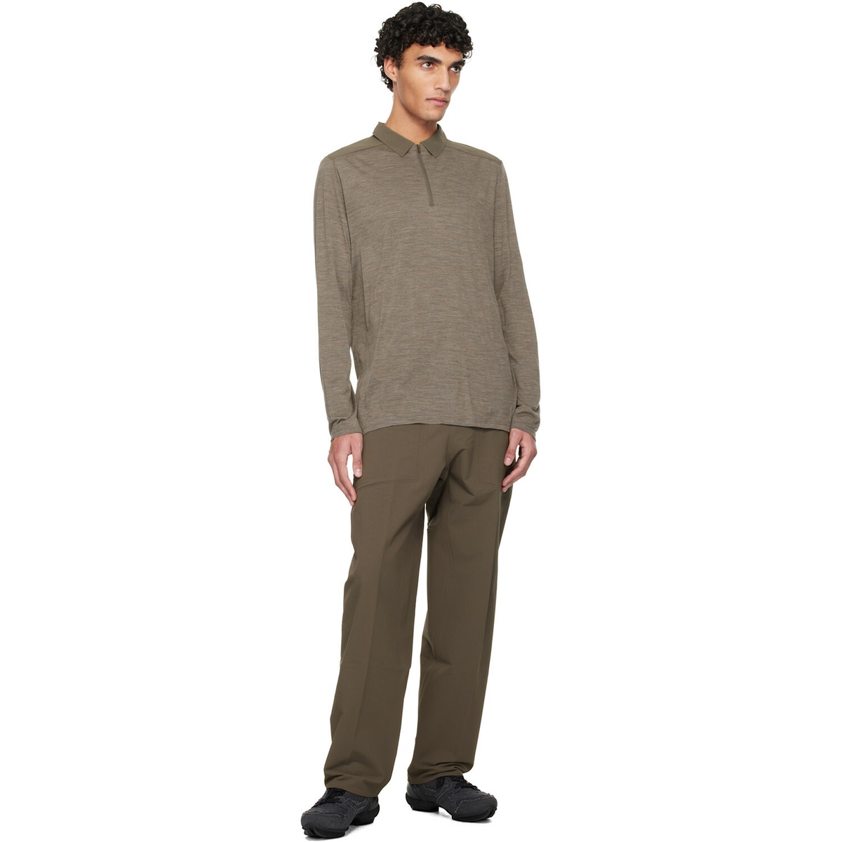 Veilance Taupe Frame LS Polo