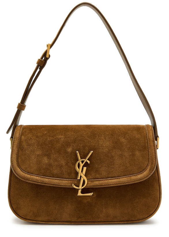 Photo: Saint Laurent Solferino Suede Shoulder bag - Brown - One Size