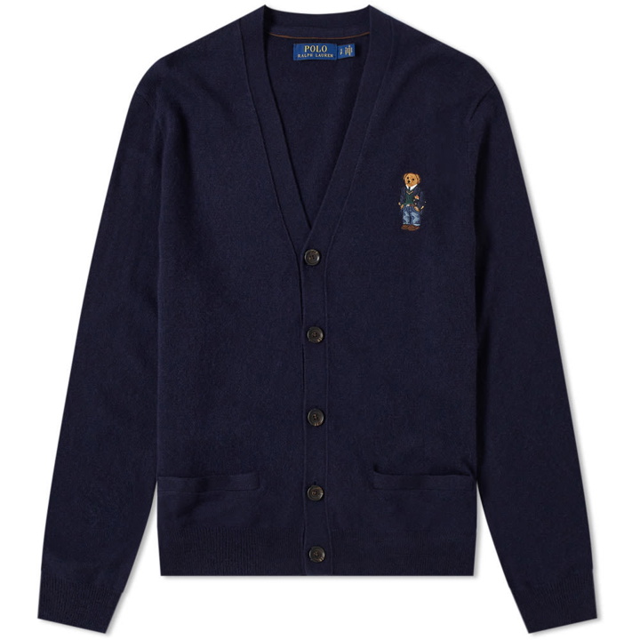 Photo: Polo Ralph Lauren Small Bear Embroidered Cardigan