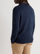 Polo Ralph Lauren - Logo-Embroidered Intarsia Cotton-Blend Sweater - Blue