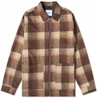 Butter Goods Men's Plaid Zip Through Jacket in Brown