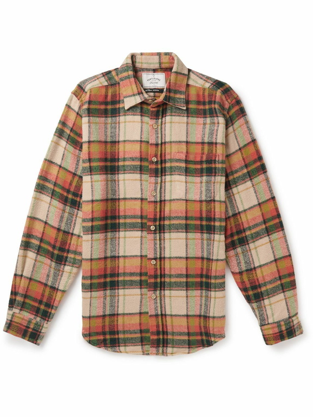 Photo: Portuguese Flannel - Checked Cotton-Flannel Shirt - Orange