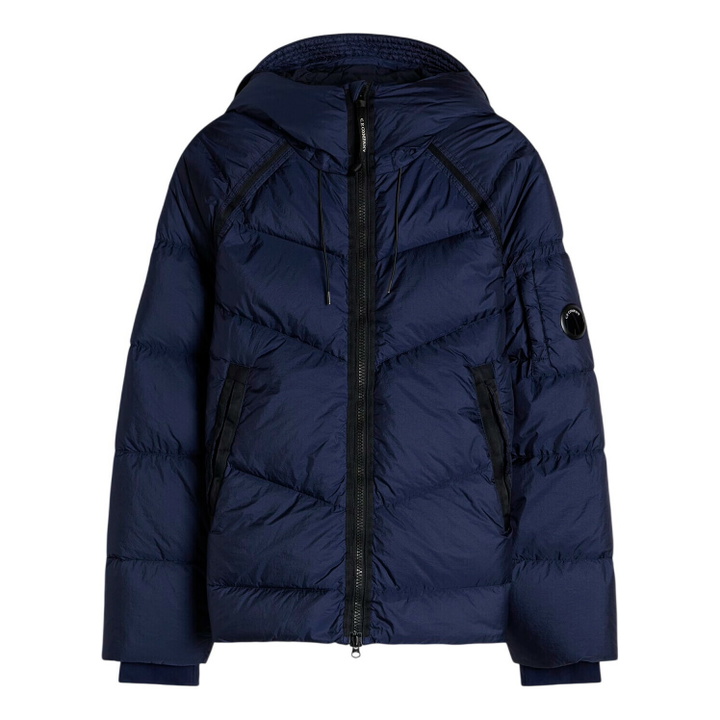 Photo: C.P. Company Men's Shield Hooded Down Jacket in Peacoat