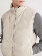 Brunello Cucinelli - Hooded Suede Down Gilet - Neutrals