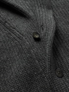 Boglioli - Shawl-Collar Ribbed Virgin Wool Cardigan - Gray