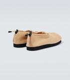 Auralee - Drawstring suede slip-on sneakers