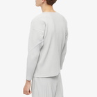 Homme Plissé Issey Miyake Men's Long Sleeve Pleated T-Shirt in Light Grey