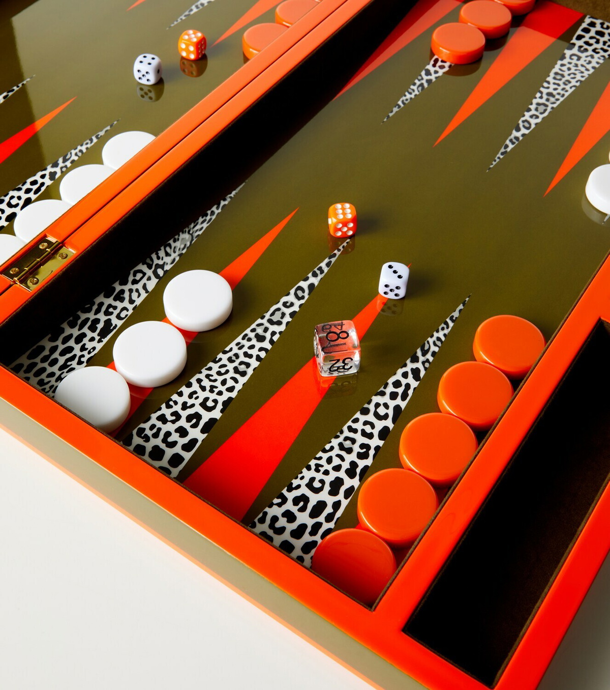 Jonathan Adler Leopard lacquered backgammon set