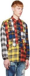 FDMTL Multicolor Plaid Obi-Strip Shirt