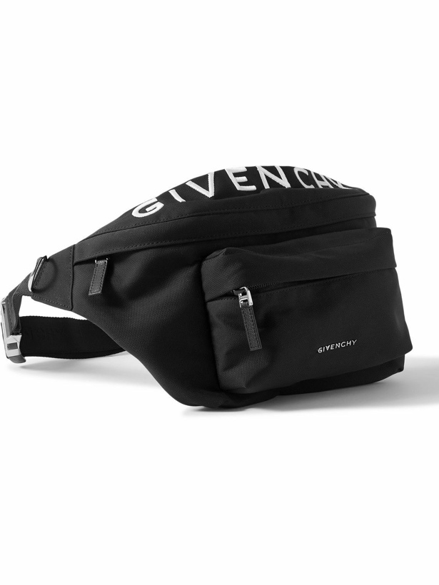 Photo: Givenchy - Essential U Logo-Embroidered Canvas Belt Bag