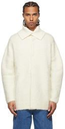 AMOMENTO Off-White Mohair Bouclé Oversized Cardigan