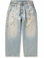 Acne Studios - Dirty Halo Wide-Leg Distressed Iridescent Jeans - Blue