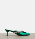 Balenciaga x Manolo Blahnik embellished satin mules
