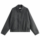 Sage Nation Men's Wool Jiji Jacket in Dark Grey Herringbone