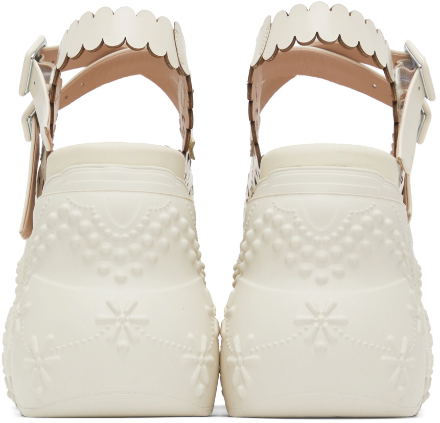 Simone Rocha Off-White Lace Tracker Platform Sandals Simone Rocha