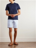 Save Khaki United - Straight-Leg Striped Cotton-Seersucker Shorts - Blue
