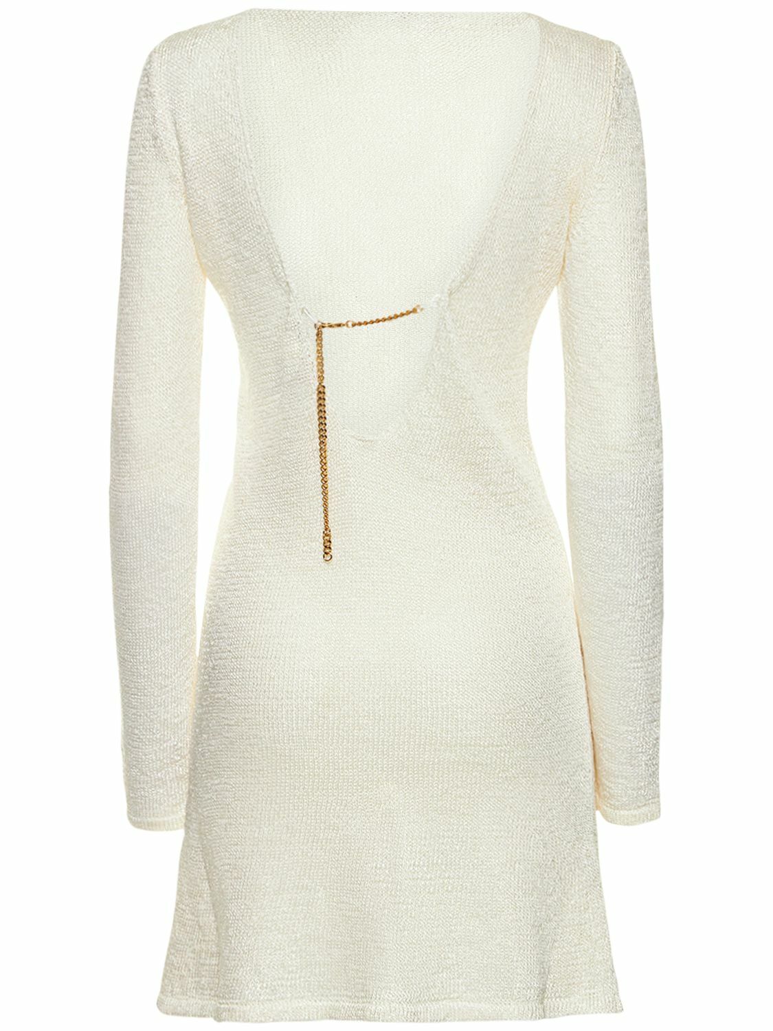 TOM FORD Open Back Knit Mini Dress with Chain TOM FORD