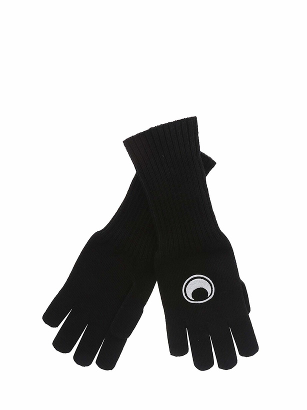 Photo: Marine Serre Gloves In Black Wool