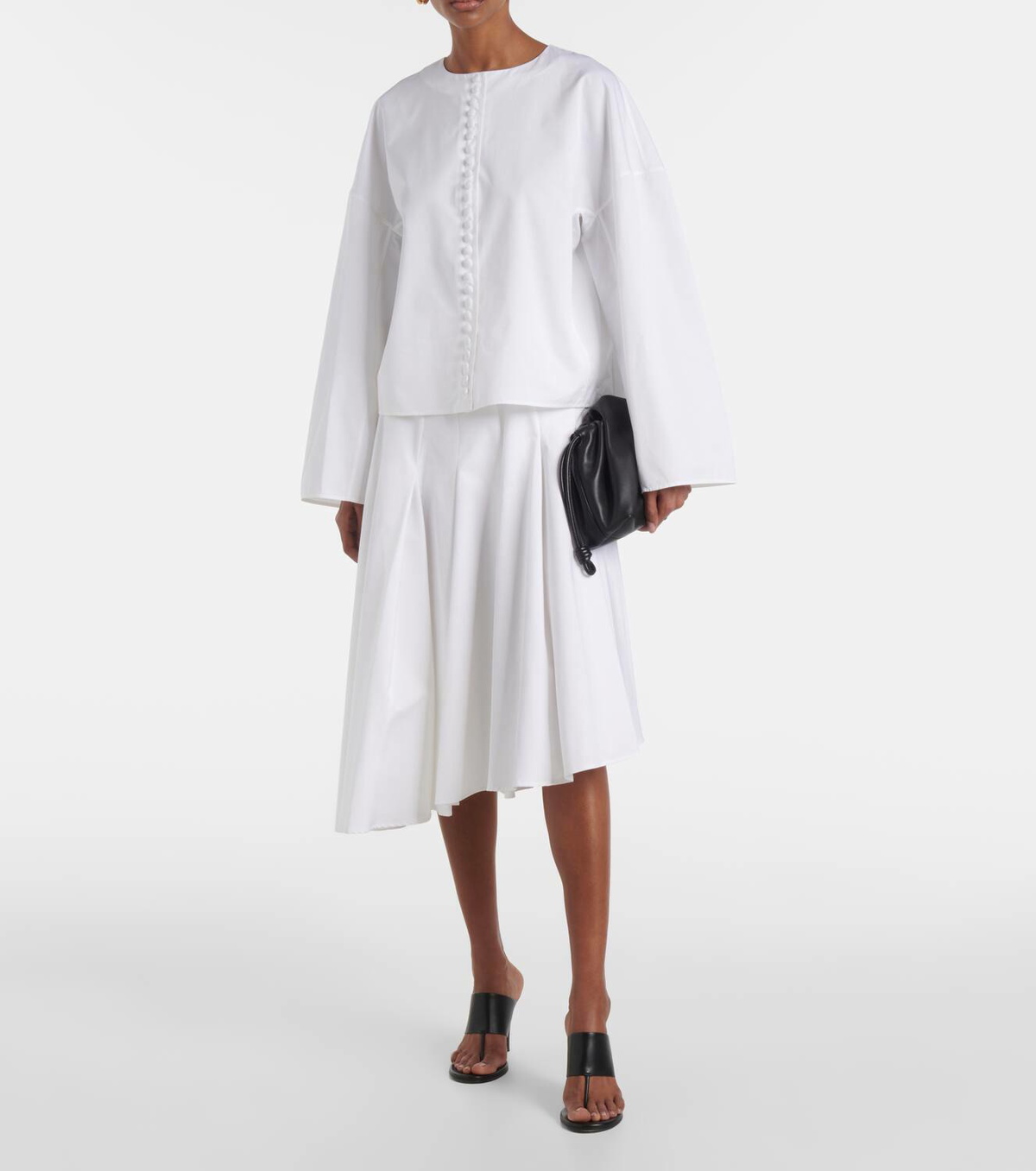 Fforme Rio asymmetric cotton midi skirt