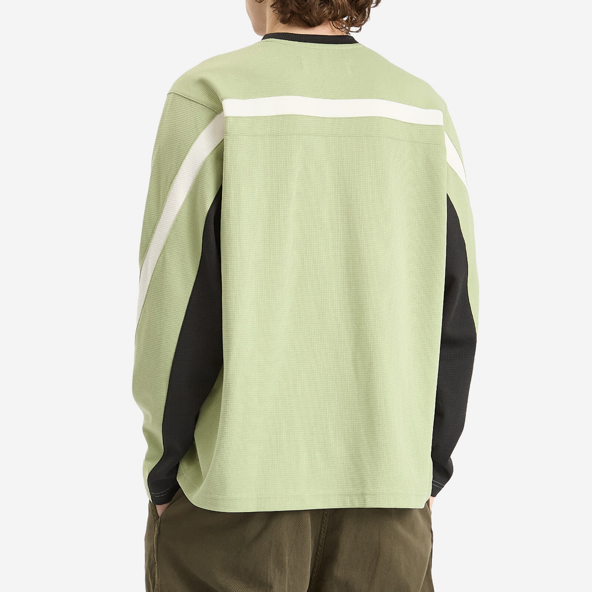Metalwood Studio Men's Paneled Poly Long Sleeve T-Shirt in Mint