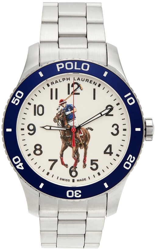Photo: Polo Ralph Lauren White & Blue 'The Polo' 42mm Watch
